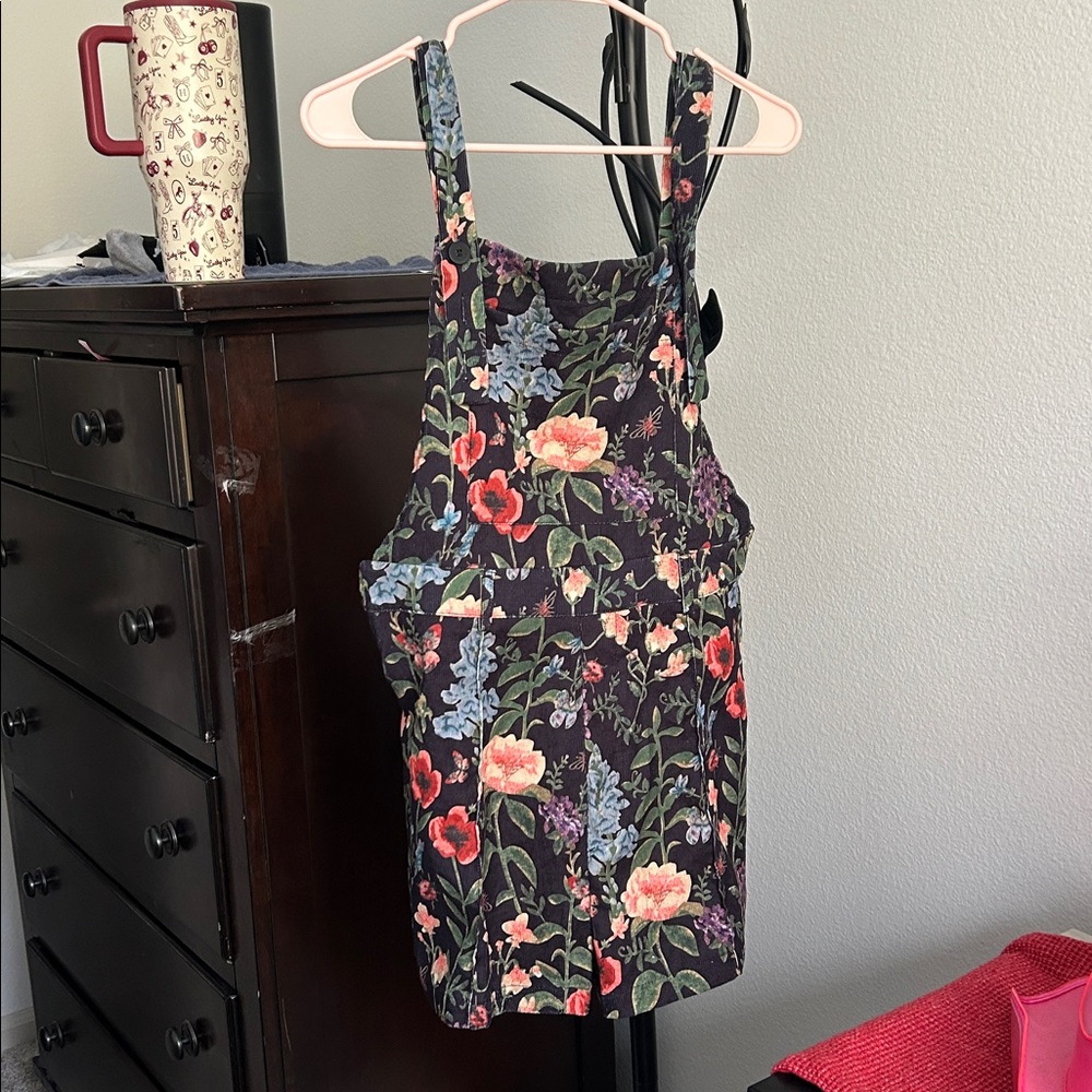 Floral Print Overalls